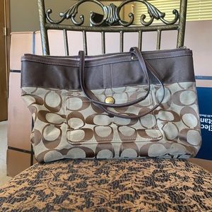 Tan and Brown Coach Purse